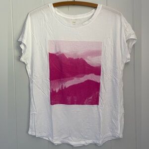 White and Pink Graphic Women's Tee, Hyba, M